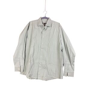 BCBG Attitude Mens Dress Shirt XL 17 34/35 Modern Fit Light Green